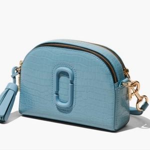 NWOT Marc Jacobs Shutter Croc Embossed Leather Double Zip Crossbody, Sto…